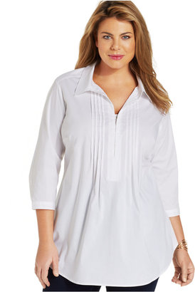 NY Collection Plus Size Pintucked Tunic