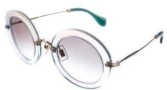 Miu Miu Glitter Translucent Round Sunglasses