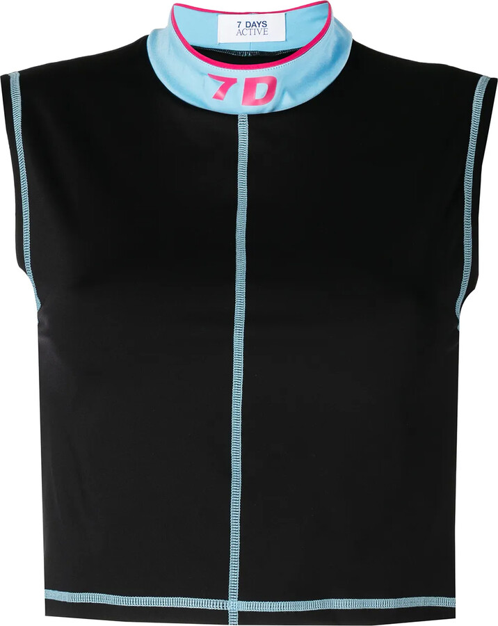 7 DAYS ACTIVE Logo-Print Sleeveless Top
