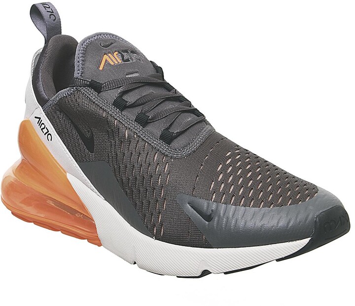 Nike 270 Trainers Thunder Grey Black Desert Sand Total Orange - ShopStyle