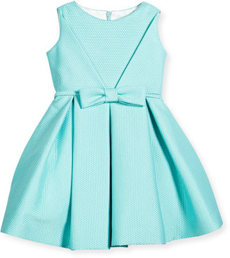 Helena Sleeveless Pique A-Line Dress, Aqua, Size 7-14