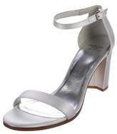 Thumbnail for your product : Stuart Weitzman Satin Ankle-Strap Sandals