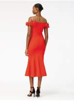 Thumbnail for your product : Oscar de la Renta Floral-Embroidered Double-Face Stretch-Wool Cocktail Dress