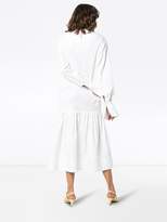 Thumbnail for your product : George Keburia Dropped Hem Cotton and Silk Midi Dress