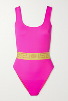 Thumbnail for your product : Versace Vita Jacquard-trimmed Swimsuit - Pink - 5
