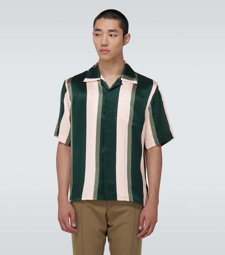 Casablanca Laurel striped silk bowling shirt ShopStyle