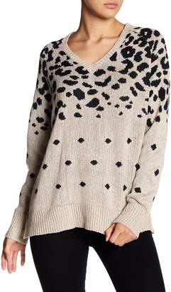 Line Line Leopard Knit Print Sweater