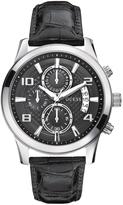 Thumbnail for your product : GUESS Exec Stainless Steel Case Black Leather Strap Mens Watch