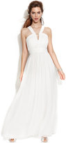 Thumbnail for your product : Ivanka Trump Sleeveless Keyhole Halter Gown