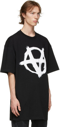 Vetements Black Oversized Anarchy Gothic Logo T-Shirt - ShopStyle
