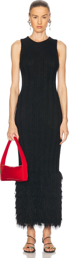 KHAITE Fiore Cashmere Dress in Black