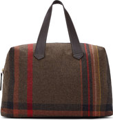 Thumbnail for your product : Paul Smith Brown & Red Plaid Wool Maharam Duffle Bag