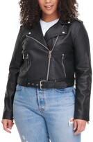 Plus Size Faux Leather Belted 