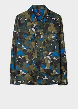 Paul Smith Men's Khaki Camouflage Cotton-Twill Shirt Jacket