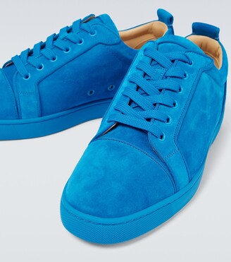  Christian Louboutin Louis Junior Blue Suede Sneakers