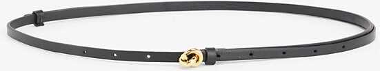 Bottega Veneta Womens Black-M Brass Andiamo Leather Belt