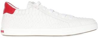 DSQUARED2 Tennis Club Embossed Leather Sneakers
