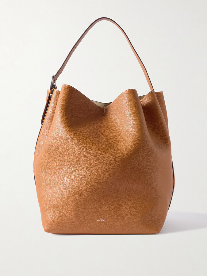 Totême Textured-leather Tote - Brown