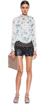 Thumbnail for your product : RED Valentino Nappa Leather Shorts in Blue Denim