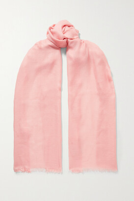 Loro Piana Frayed Cashmere And Silk-blend Scarf - Baby pink
