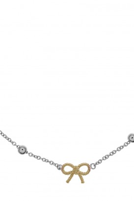 Olivia Burton Jewellery Ladies Olivia Burton Two-tone steel/gold plate Vintage Bow & Ball Necklace OBJ16VBN22