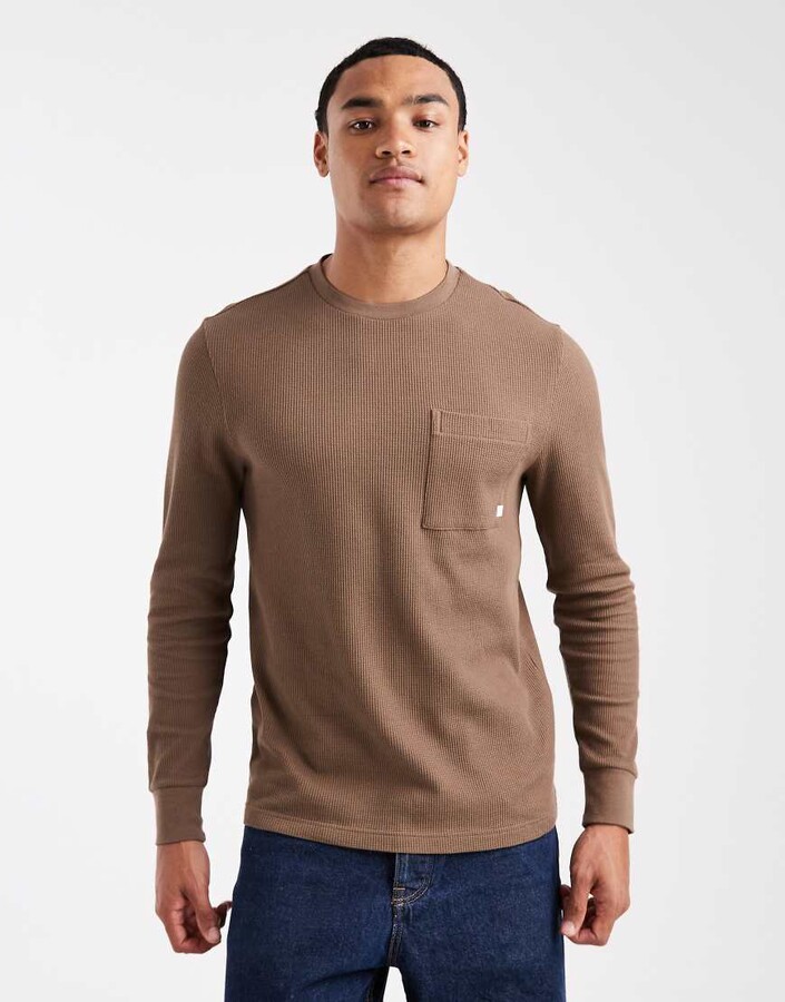 Farah Spence long sleeve T-shirt in brown