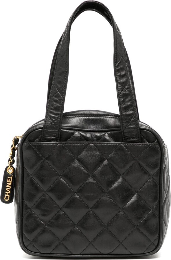 CHANEL Pre-Owned 2008-2009 CC diamond-quilted Denim Tote Bag - Farfetch