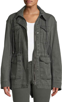 ATM Anthony Thomas Melillo Field Zip-Front Utility Jacket with Stowaway Hood