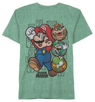 Nintendo Boys' Super Mario Graphic T-Shirt - Kelly Green