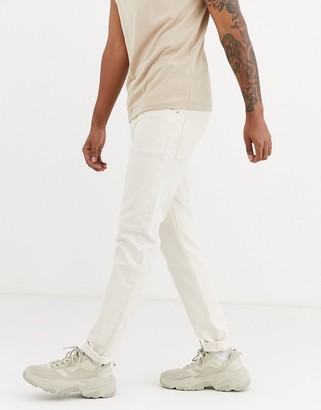 ASOS DESIGN Tall tapered jeans in ecru