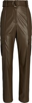 Thumbnail for your product : Intermix Addison Belted Faux Leather Cargo Pants