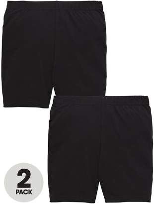 Very Schoolwear Girls School Cycling Shorts - Black (2 Pack)