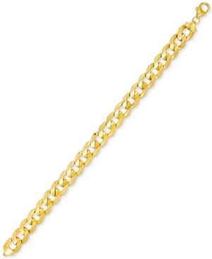 Italian Gold Men's Curb Link Bracelet in 10k Gold, Made in Italy