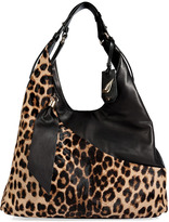 Thumbnail for your product : Diane von Furstenberg Leather/Haircalf Wrap Tote in Leopard