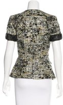 Thumbnail for your product : Zac Posen Leather-Trimmed Short Sleeve Jacket