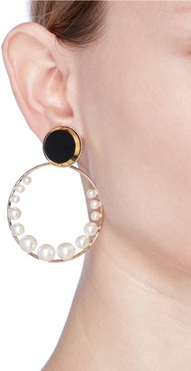 Anton Heunis Swarovski pearl detachable hoop disc earrings