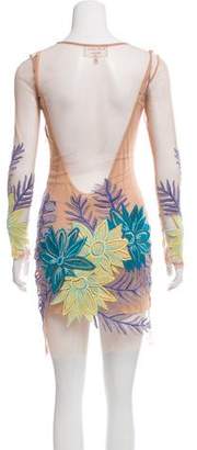For Love & Lemons Bodycon Floral Embroidered Dress