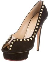 Thumbnail for your product : Charlotte Olympia Studded Dolly Pumps