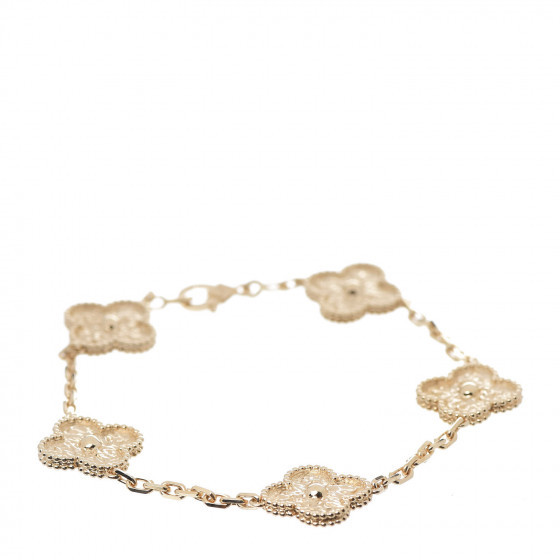 18K Yellow Gold 5 Motifs Vintage Alhambra Bracelet