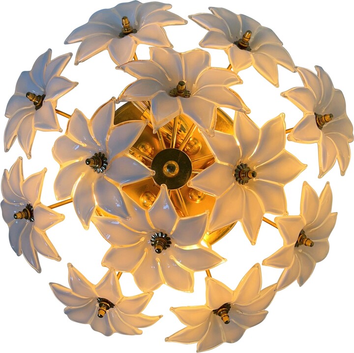 Italian Mid-century Modern Murano Fluch Mount By Franco Luce, 1970s