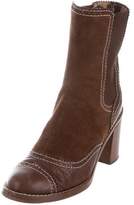 Thumbnail for your product : Dolce & Gabbana Round-Toe Ankle Booties Brown Round-Toe Ankle Booties