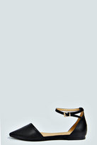 Thumbnail for your product : boohoo Elen Ankle Strap Pointed Flats