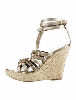 Burberry London Leather Espadrille Wedge Sandals - ShopStyle