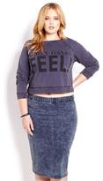 Thumbnail for your product : Addition Elle Love & Legend Cropped Acid Wash Sweatshirt