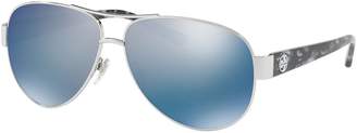 Tory Burch Polarized Mirrored Aviator Sunglasses