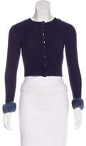 Thumbnail for your product : Anna Molinari Fur-Trimmed Knit Cardigan