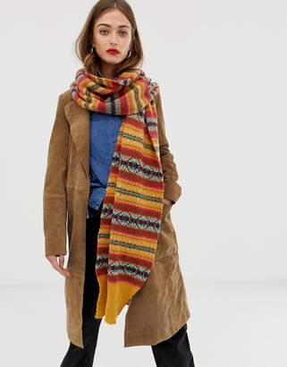 ASOS Design DESIGN fairisle knit wool mix long scarf
