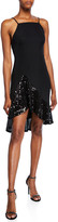 Thumbnail for your product : SHO Sleeveless Crepe & Sequin High-Low Dress with Ruffle Hem