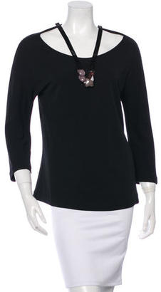 Piazza Sempione Embellished Knit Top