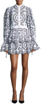 Thumbnail for your product : Alexander McQueen Embroidered Eyelet Fit & Flare Dress, Black/White